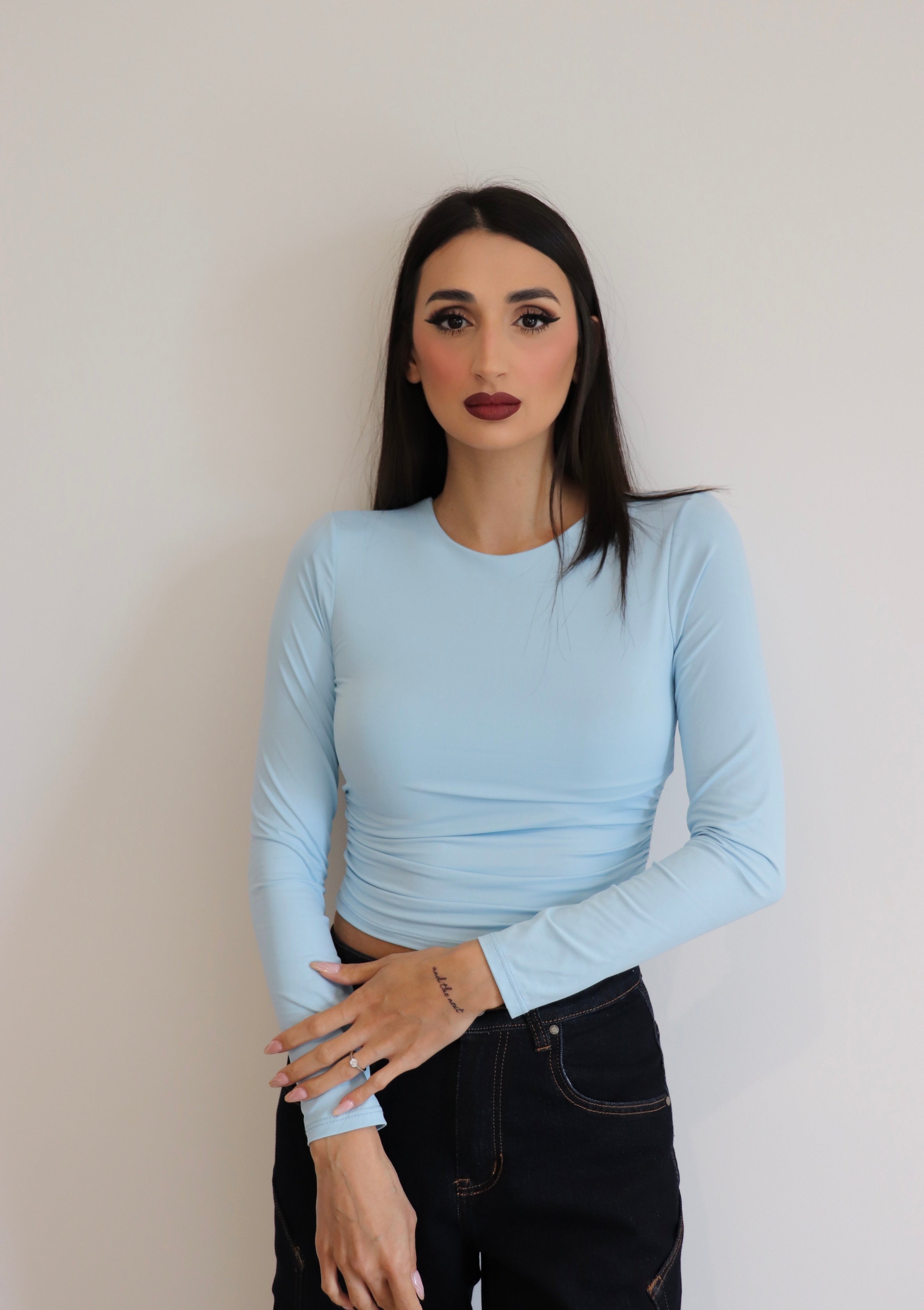 Maglia crop in licra