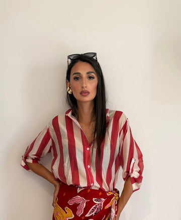 Camicia righe rosse/bianche