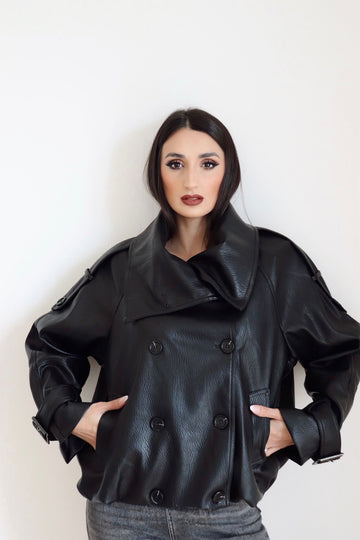 Chiodo in ecopelle oversize