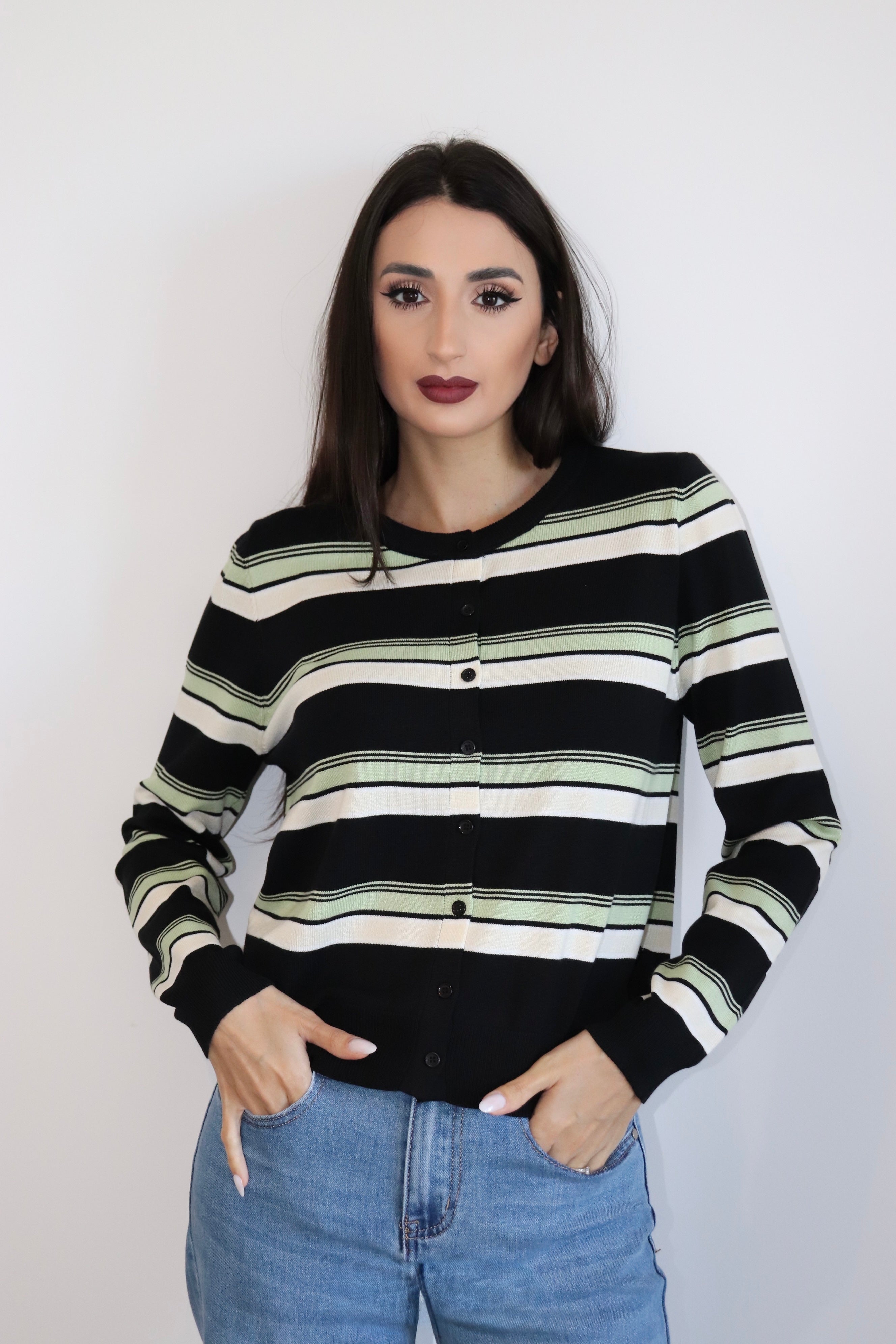 Cardigan a righe