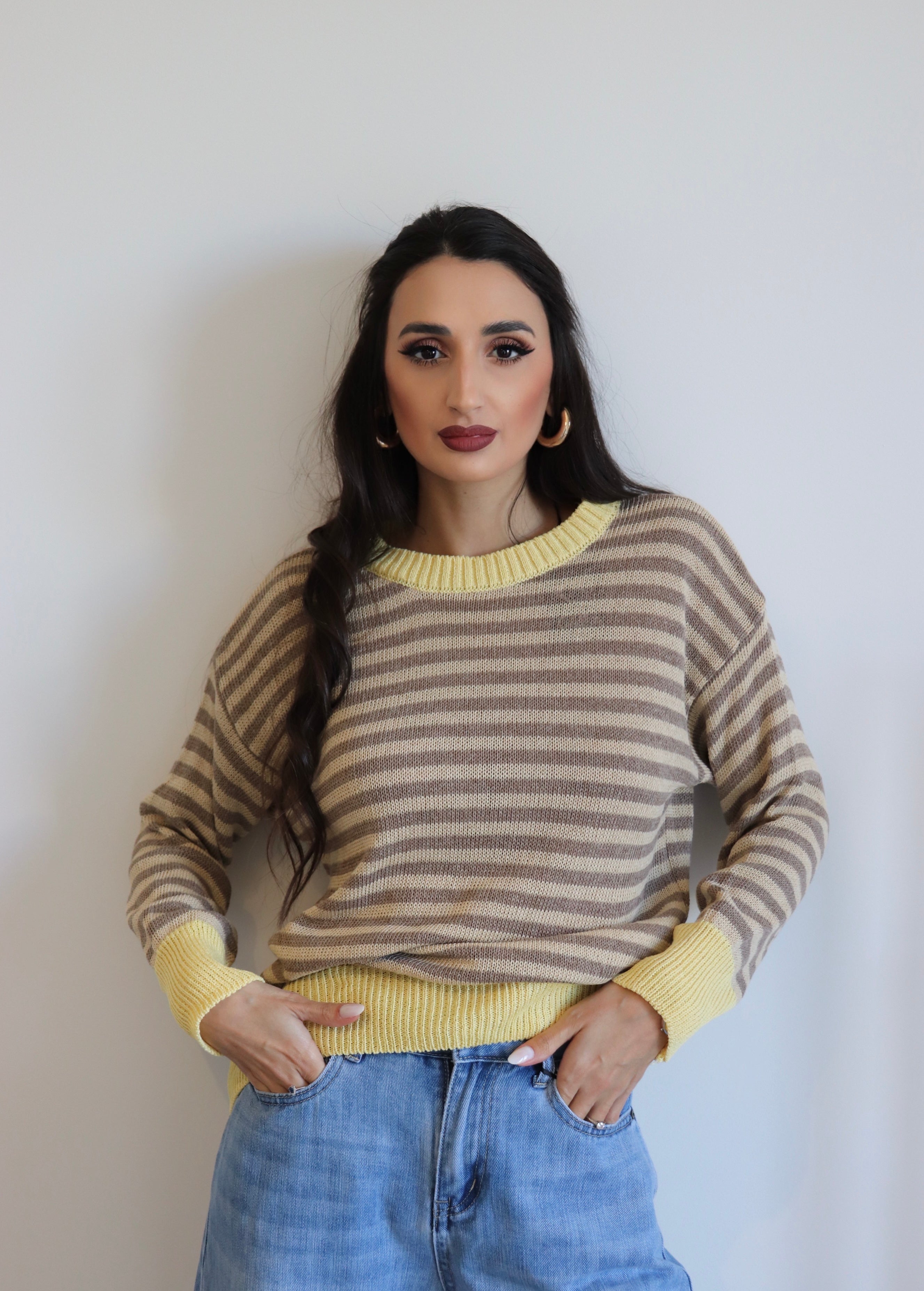 Maglia in filo a righe