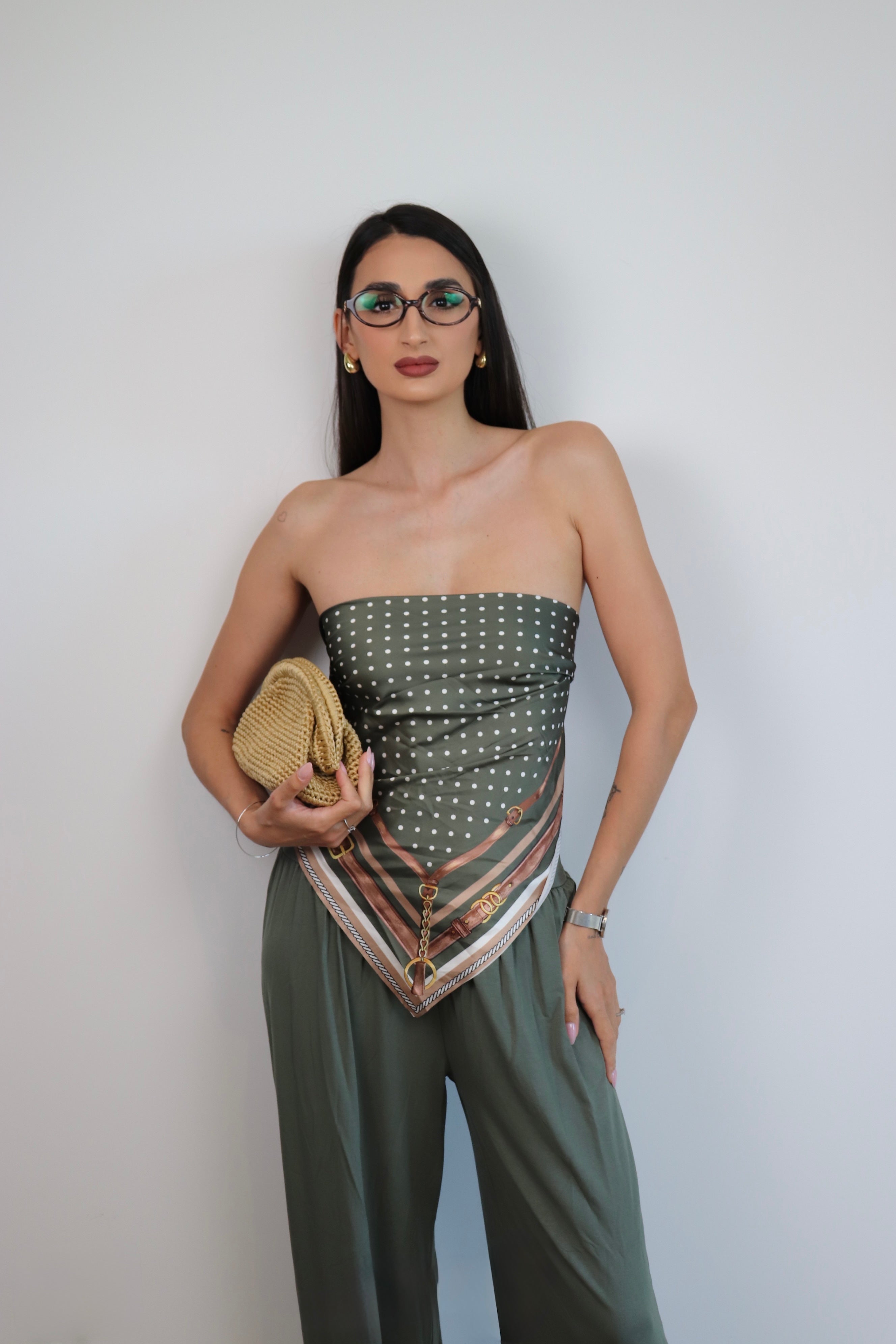 Pantalone con foulard