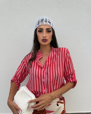 Camicia righe rosa/rossa