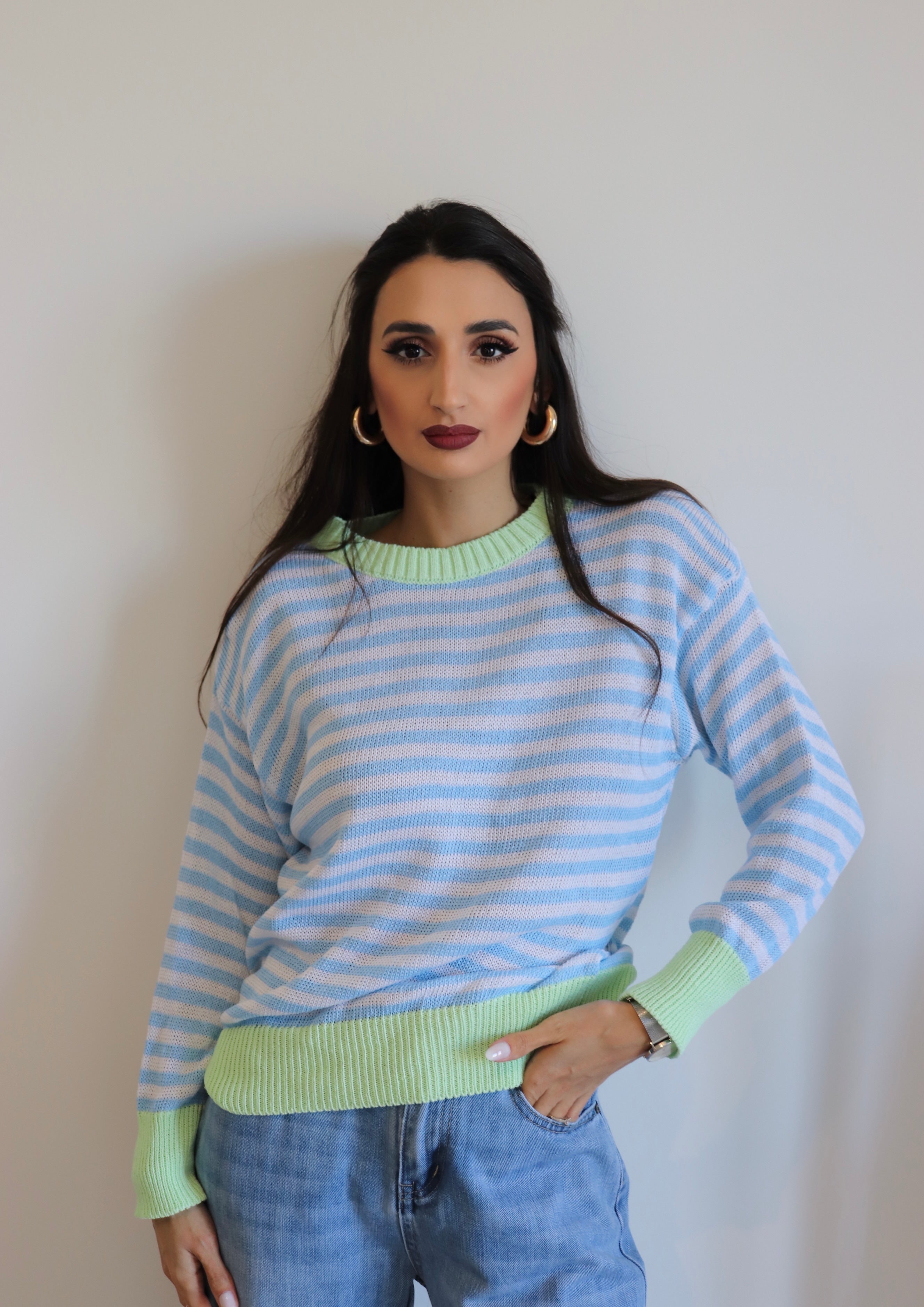 Maglia in filo a righe
