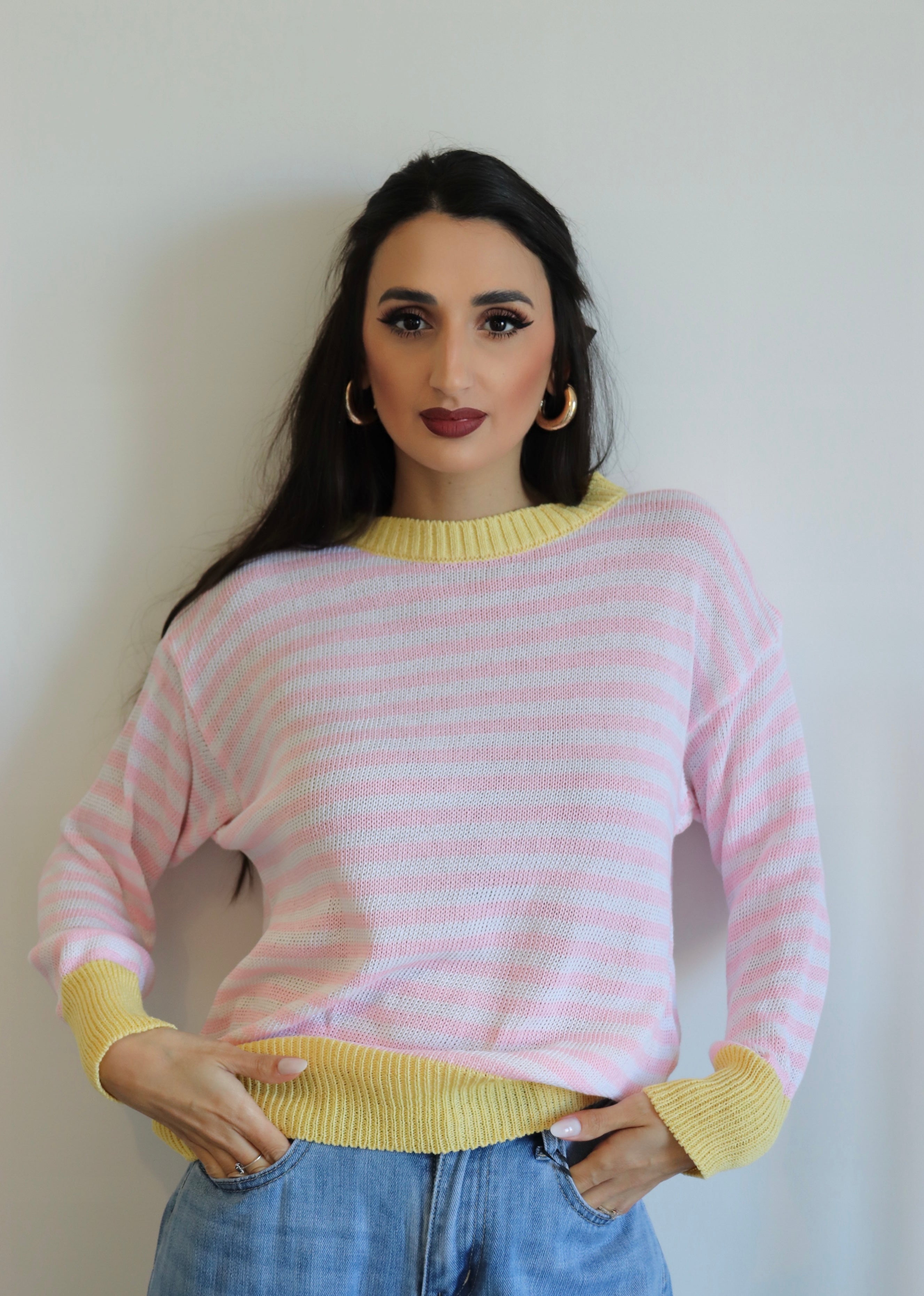 Maglia in filo a righe