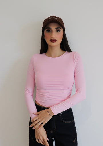 Maglia crop in licra