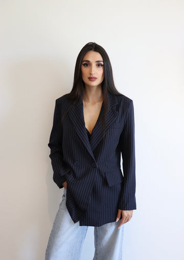 Blazer gessato doppio petto