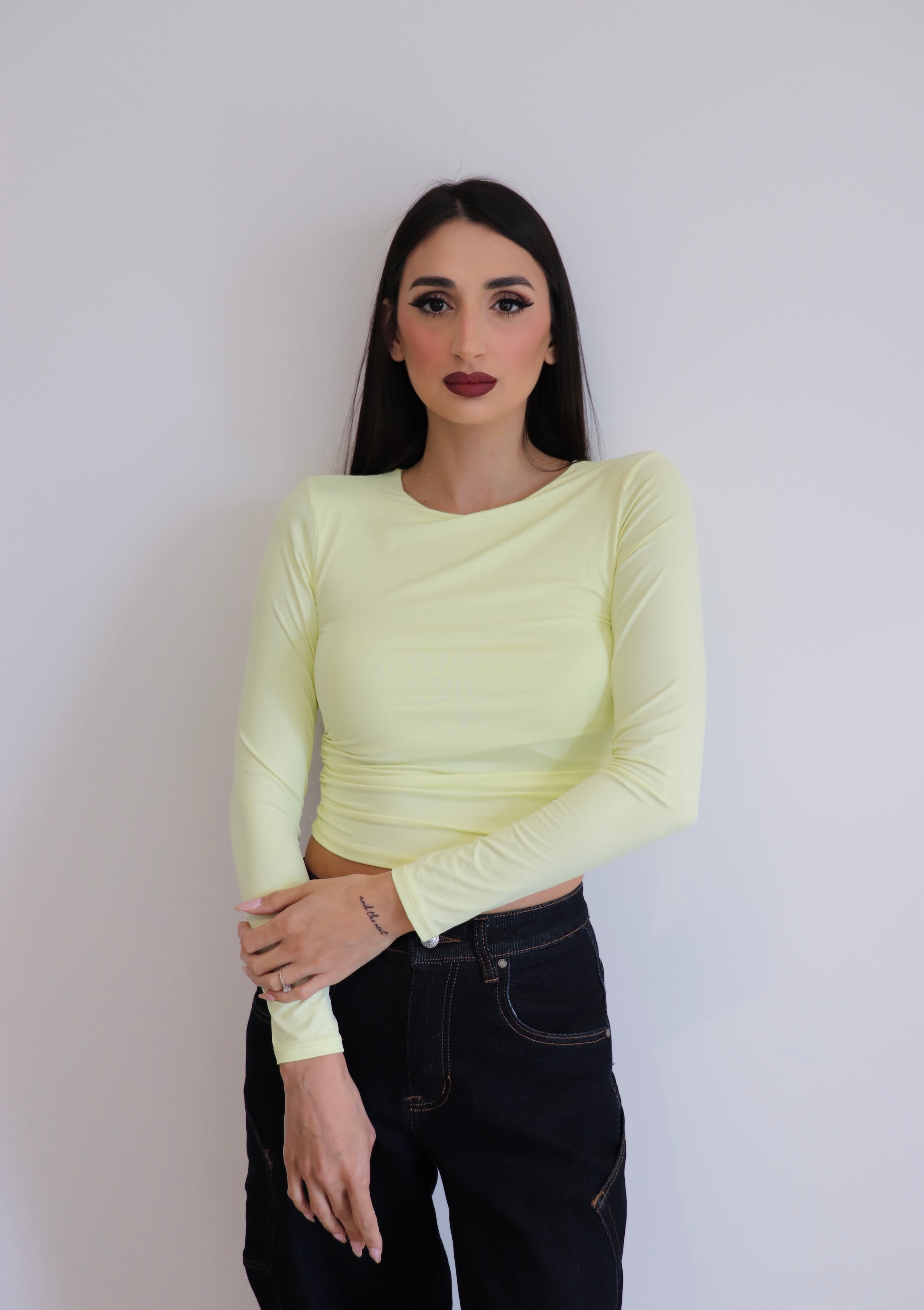 Maglia crop in licra