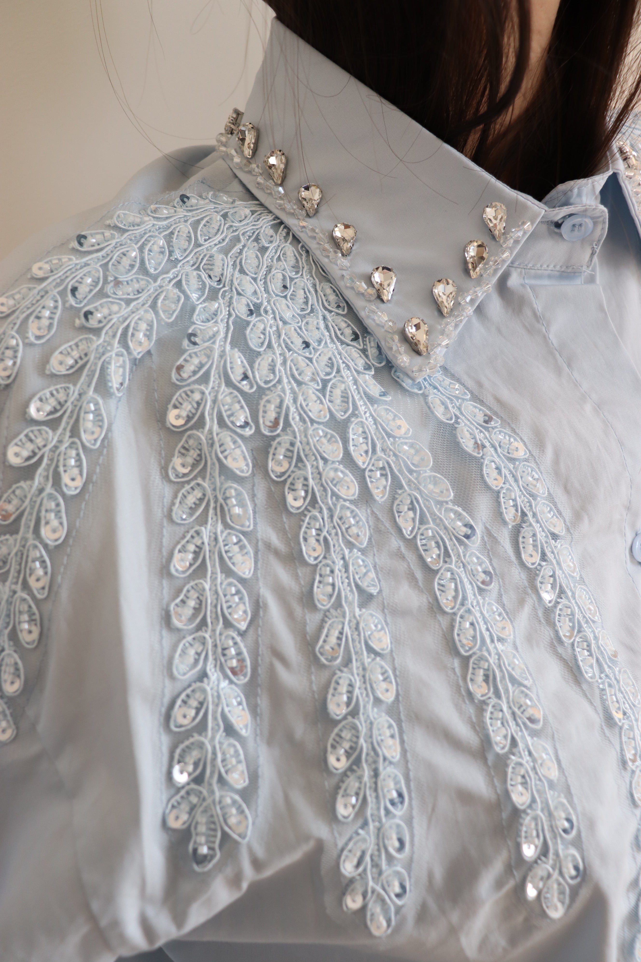 Camicia applicazioni gioiello