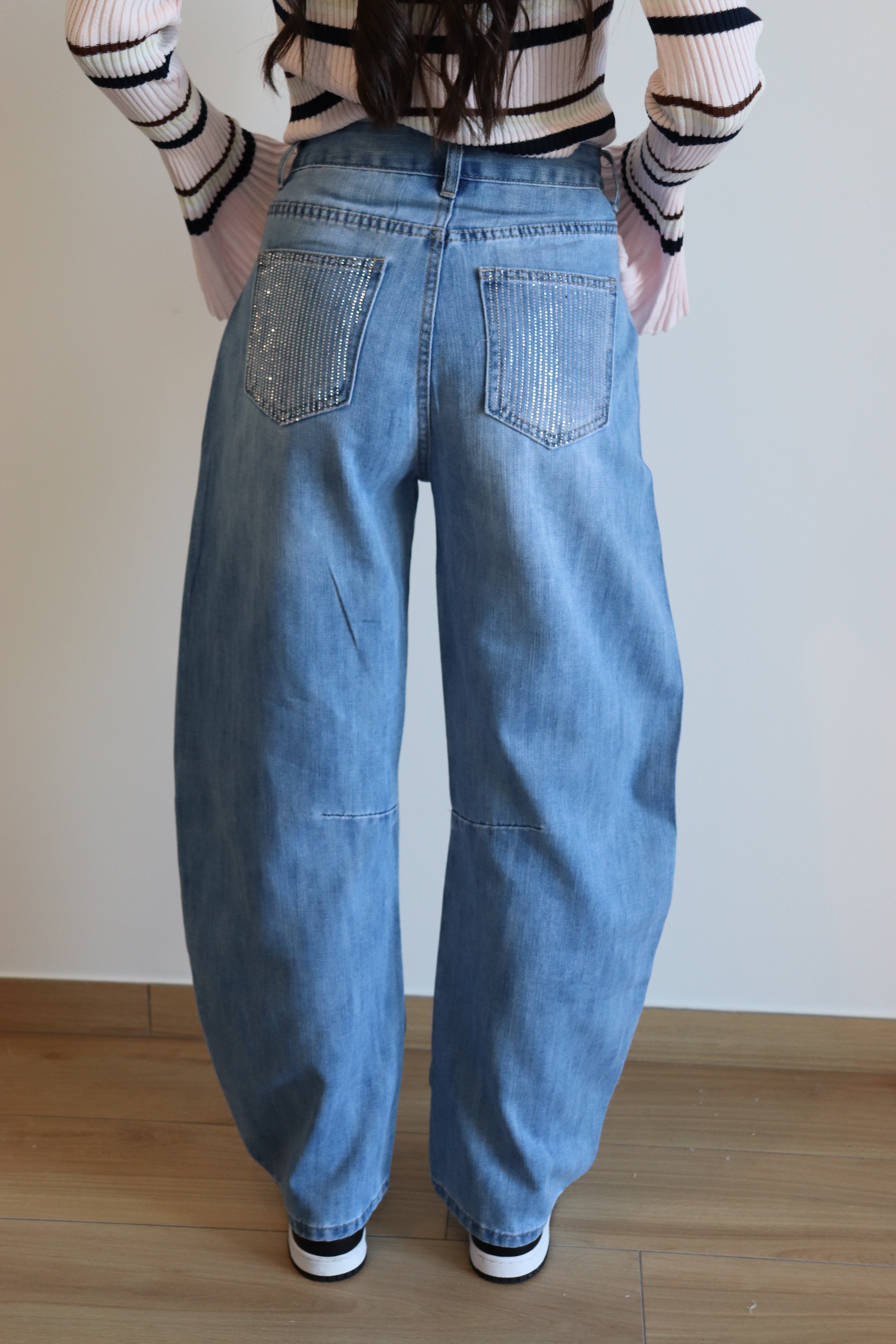 Jeans balloon strass