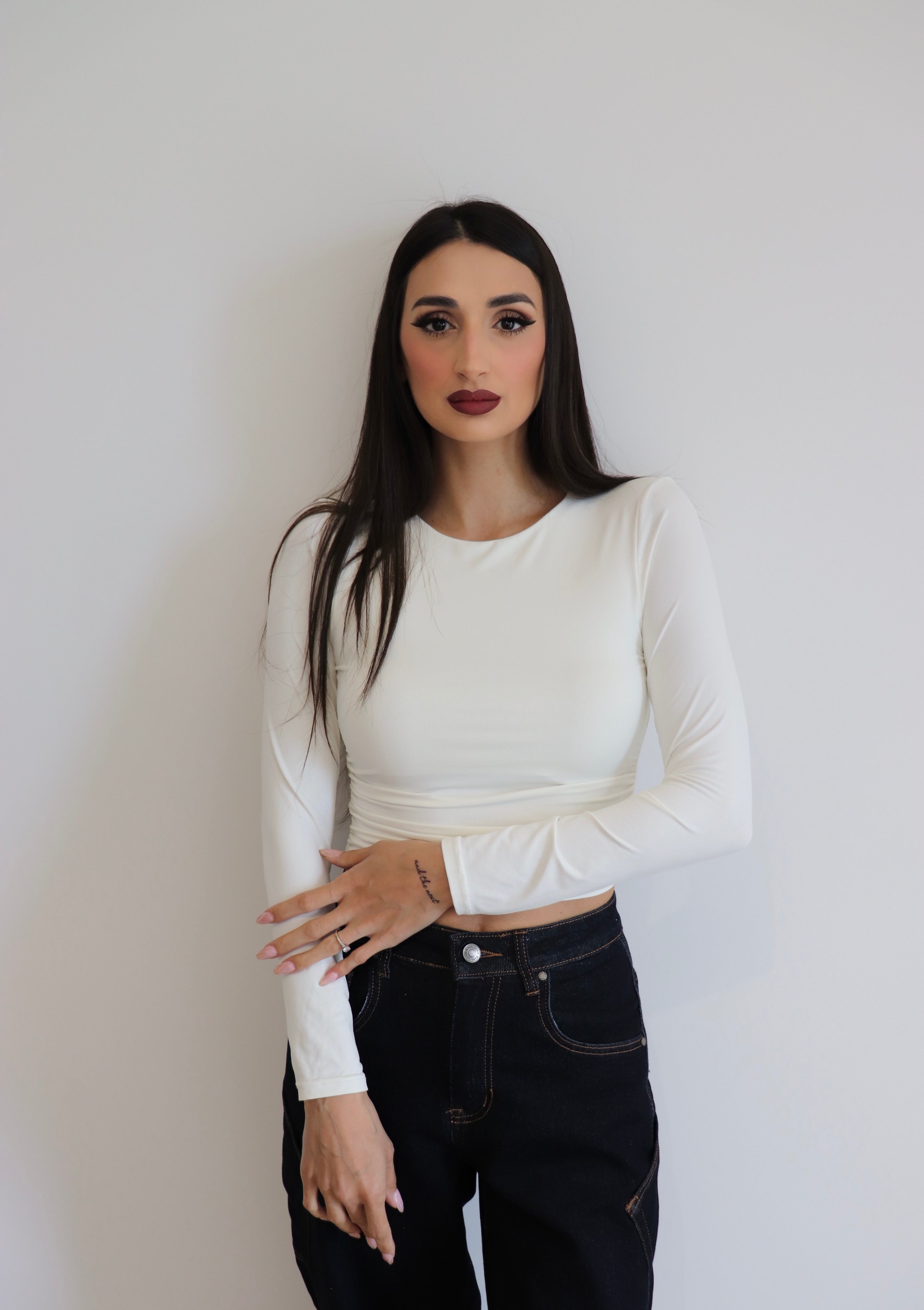 Maglia crop in licra